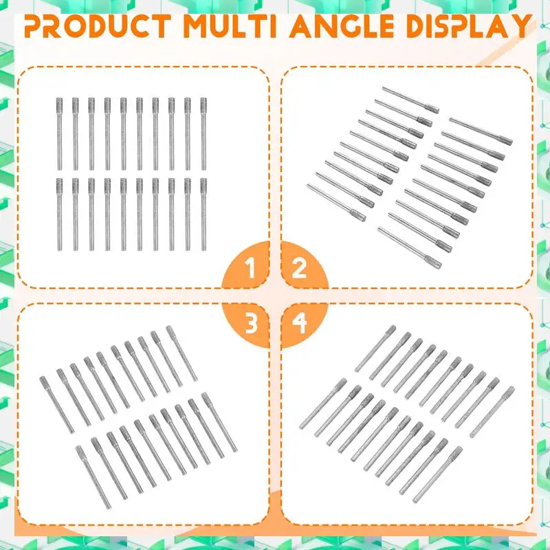 FIZP 20 Pcs Diamond Grinding Bits 4Mm Cylinder Head Grinding Bit Rotary Diamond Burr Set For Most Rotary Tool Bit Grinder
FIZP 20 Pcs Diamond Grinding Bits 4Mm Cylinder Head Grinding Bit Rotary Diamond Burr Set For Most Rotary Tool Bit Grinder