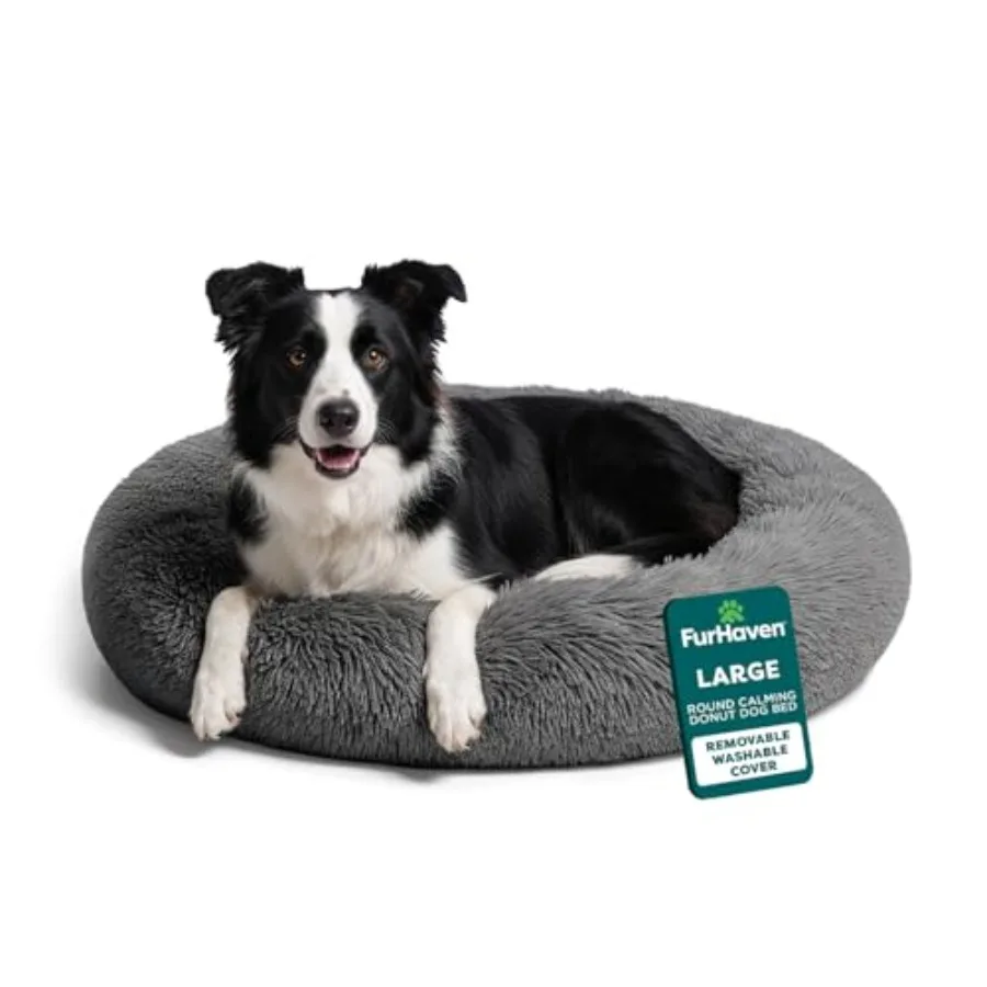 36" Round Calming Donut Dog Bed for/ Dogs Refillable w/ Removable Washable Cover For Dogs Up to 75 lbs - Shaggy Plush Long Faux
36" Round Calming Donut Dog Bed for/ Dogs Refillable w/ Removable Washable Cover For Dogs Up to 75 lbs - Shaggy Plush Long Faux