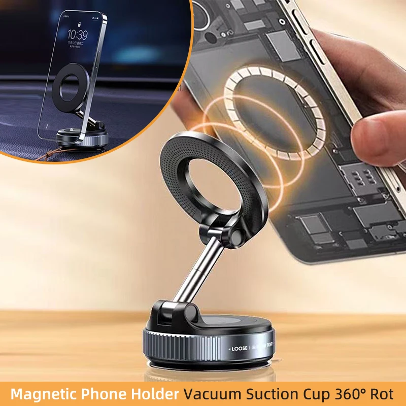 Car Magnetic Phone Holder Compatible Vacuum Strong Suction Cup 360° Rotation Mount Universal Fit Portable Foldable For iPhone
Car Magnetic Phone Holder Compatible Vacuum Strong Suction Cup 360° Rotation Mount Universal Fit Portable Foldable For iPhone