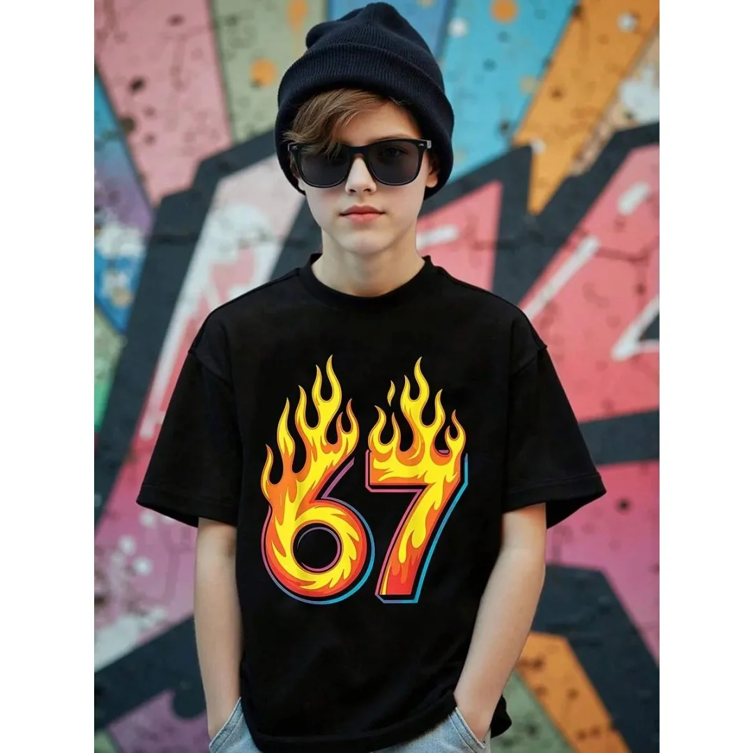 67 Meme T-Shirt for Kids Funny Graffiti Print Summer Short Sleeve Tee Loose Comfortable Tops Streetwear Fashion Casual Clothing
67 Meme T-Shirt for Kids Funny Graffiti Print Summer Short Sleeve Tee Loose Comfortable Tops Streetwear Fashion Casual Clothing