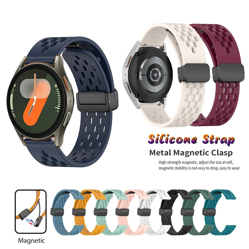 20mm Folding Magnetic Buckle Silicone Strap For Samsung Galaxy Watch 7 44mm 40mm / FE / Watch 6 / 5 / 5 Pro / 4 Classic
20mm Folding Magnetic Buckle Silicone Strap For Samsung Galaxy Watch 7 44mm 40mm / FE / Watch 6 / 5 / 5 Pro / 4 Classic