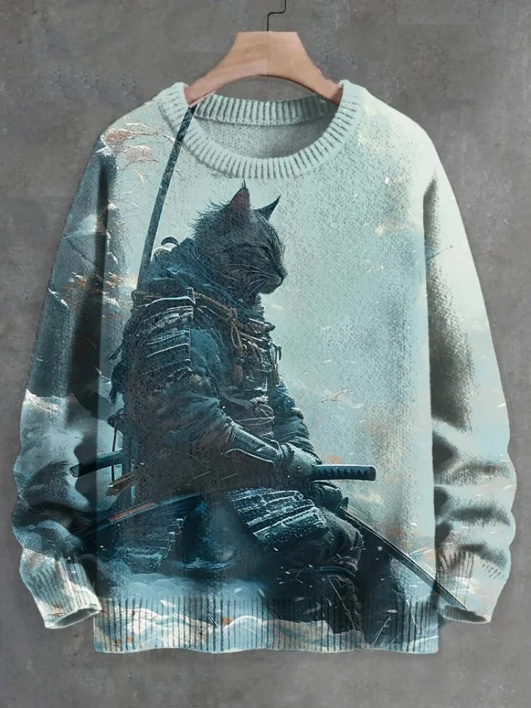 Men's Cat Samurai Snowscape Art Print Knit Sweatshirt Vintage Japanese Autumn 2026 Chic Long Sleeve Oversized Pullover Man Cloth
Men's Cat Samurai Snowscape Art Print Knit Sweatshirt Vintage Japanese Autumn 2026 Chic Long Sleeve Oversized Pullover Man Cloth