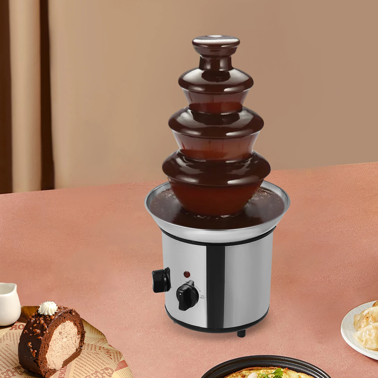 4-уровневый фонтан с шоколадным водопадом, 1,8 л, электрический плавящий фонтан для вечеринки, свадьбы, семейного сбора, десерта
4-уровневый фонтан с шоколадным водопадом, 1,8 л, электрический плавящий фонтан для вечеринки, свадьбы, семейного сбора, десерта