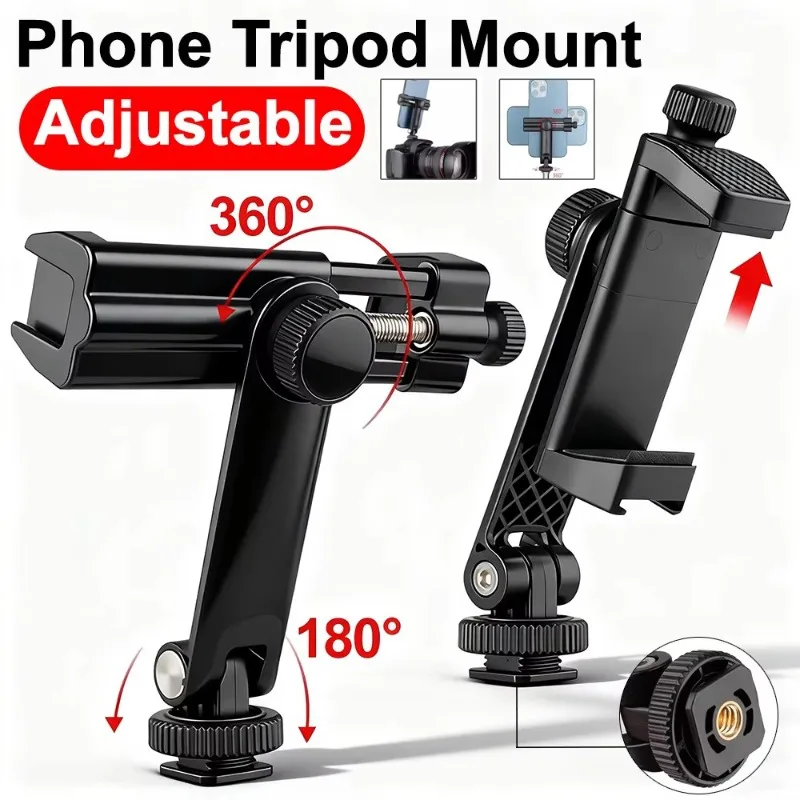360° Rotatable Phone Tripod Mount Adapter Rotatable Bracket Clip for Samsung Xiaomi IPhone Selfie Stick Camera Universal Stand
360° Rotatable Phone Tripod Mount Adapter Rotatable Bracket Clip for Samsung Xiaomi IPhone Selfie Stick Camera Universal Stand