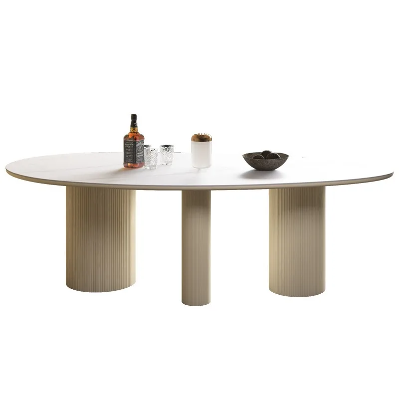 Dining table and chair combination modern simple oval Nordic home high-end personalized table
Dining table and chair combination modern simple oval Nordic home high-end personalized table