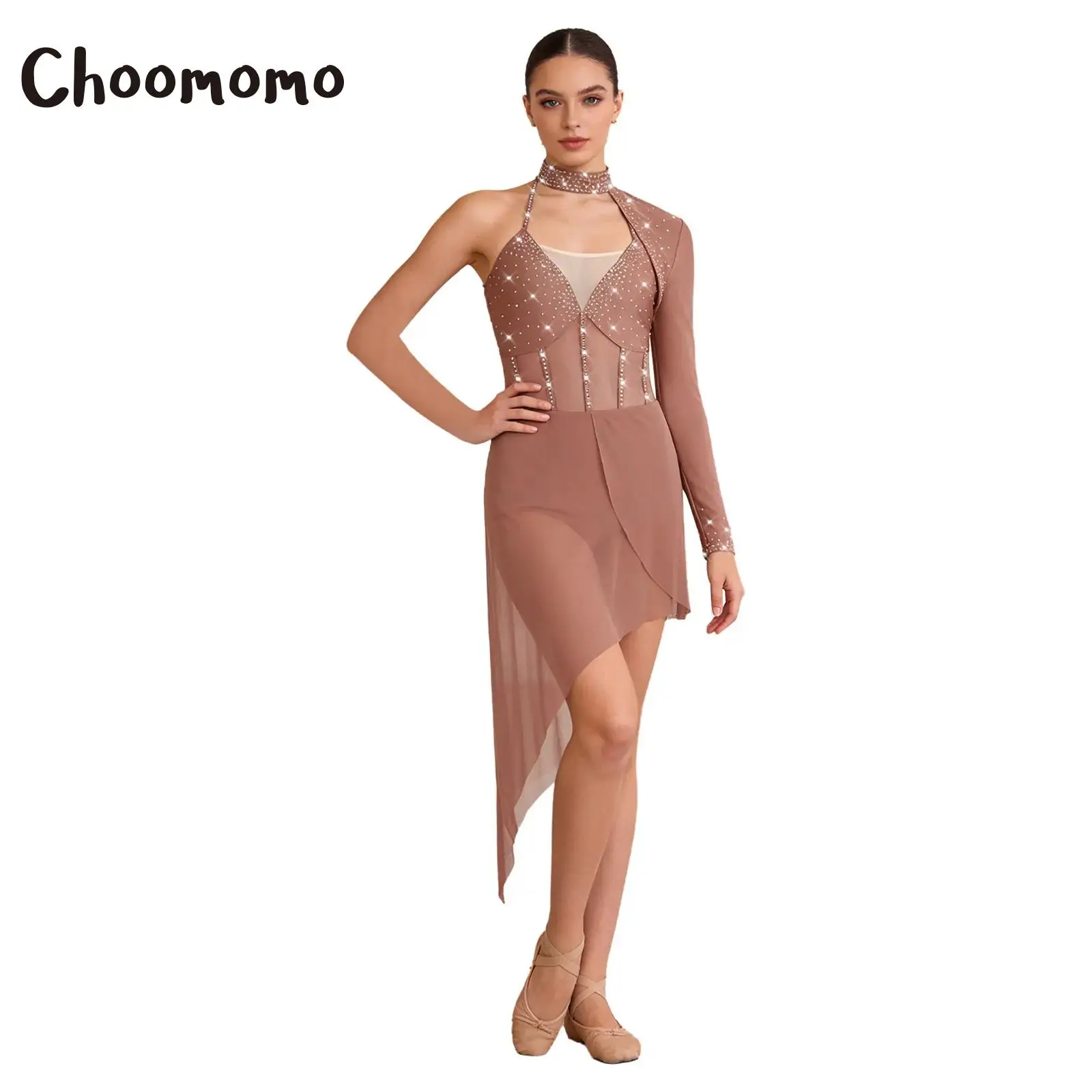 Women Modern Lyrical Dance Dress Rhinestones Bodysuit One Shoulder Long Sleeve Asymmetrical Ballet Skating Gymnastics Leotards
Women Modern Lyrical Dance Dress Rhinestones Bodysuit One Shoulder Long Sleeve Asymmetrical Ballet Skating Gymnastics Leotards