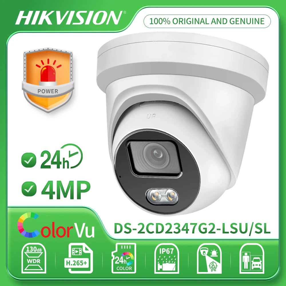 Hikvision DS-2CD2347G2-LSU/SL 4MP ColorVu IP Camera Strobe Light Audible Warning Acusense 2-Way Audio SD Slot POE Network Camera
Hikvision DS-2CD2347G2-LSU/SL 4MP ColorVu IP Camera Strobe Light Audible Warning Acusense 2-Way Audio SD Slot POE Network Camera