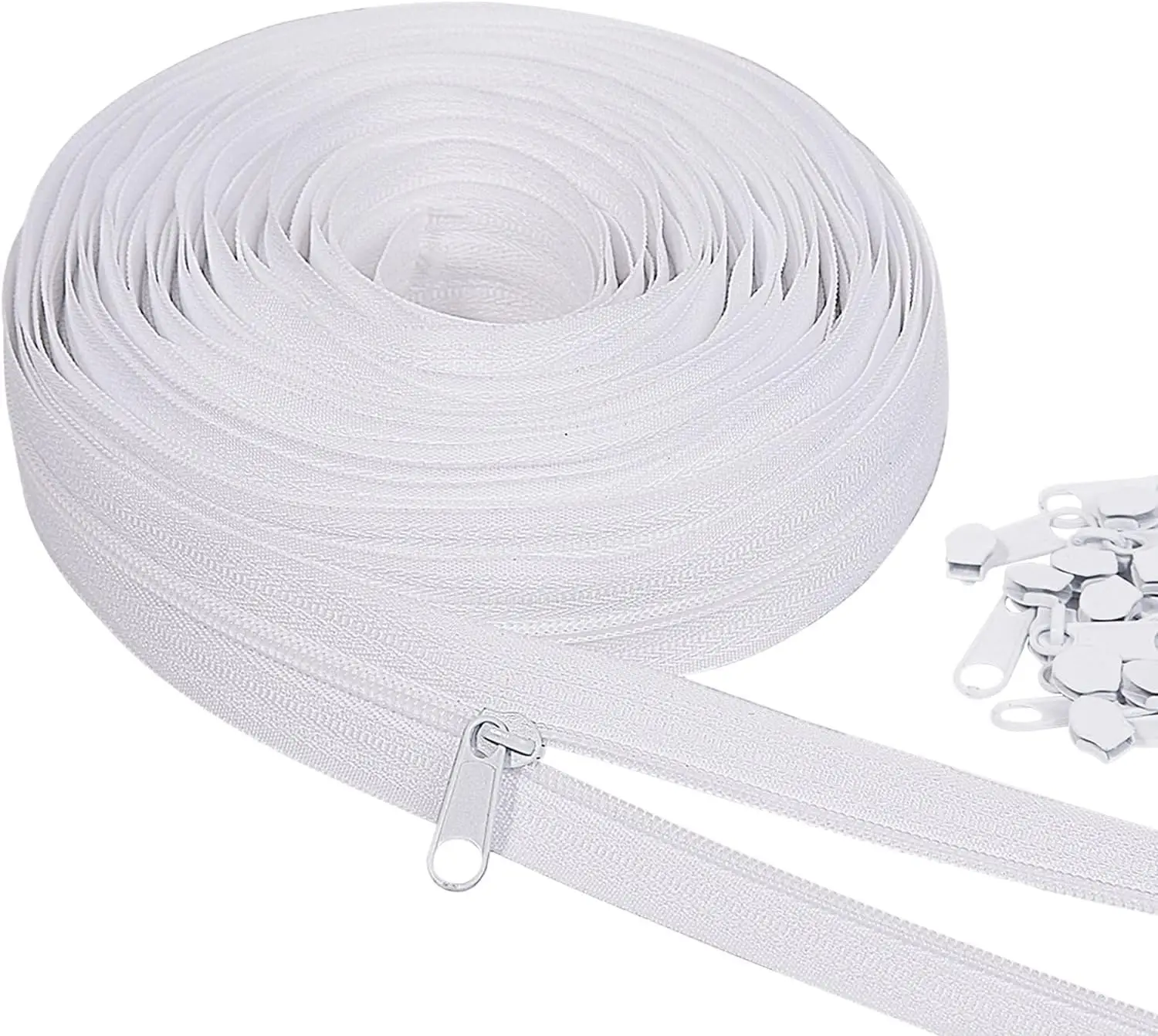 10 Yards #3 White Nylon Coil Zipper for Sewing, Bulk Continuous Zipper with 20 Sliders for Bags and Crafts
10 Yards #3 White Nylon Coil Zipper for Sewing, Bulk Continuous Zipper with 20 Sliders for Bags and Crafts