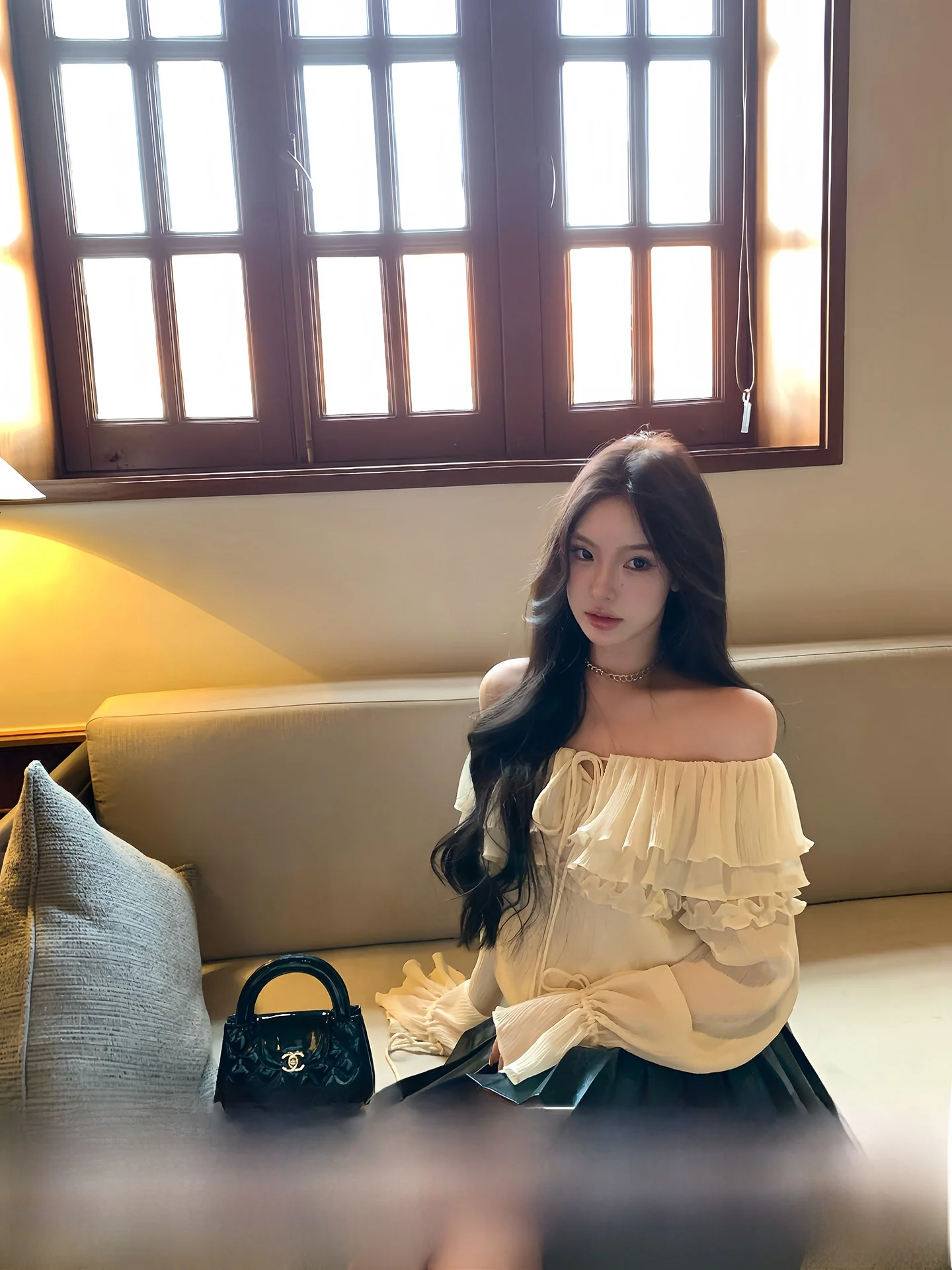 Gold Waltz OYFF One Shoulder PU Leather Belted Skirt Set French Style Fitted Shirt with Pleated Skirt Long Sleeve Short Length
Gold Waltz OYFF One Shoulder PU Leather Belted Skirt Set French Style Fitted Shirt with Pleated Skirt Long Sleeve Short Length