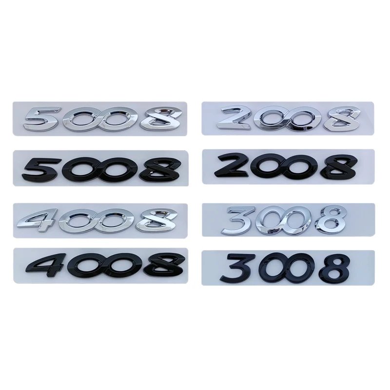 3D ABS Chrome Silver Black Car Rear Trunk Decal Emblem Badge Letters Number Sticker For Peugeot 2008 3008 4008 5008 Accessories
3D ABS Chrome Silver Black Car Rear Trunk Decal Emblem Badge Letters Number Sticker For Peugeot 2008 3008 4008 5008 Accessories