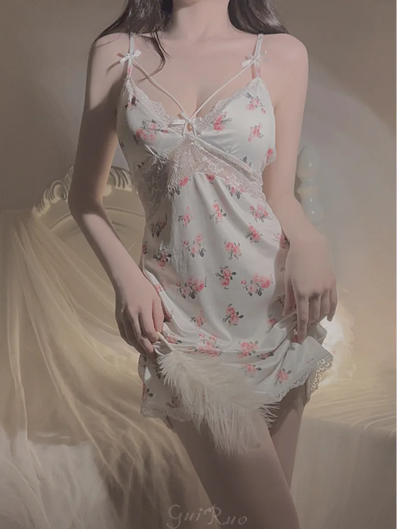 Large Size Sexy Plus Chest Cushion Gathering Flower Hanging Strap Sleeping Dress Elegant Pure Desire Women Mini Dress G7DQ
Large Size Sexy Plus Chest Cushion Gathering Flower Hanging Strap Sleeping Dress Elegant Pure Desire Women Mini Dress G7DQ