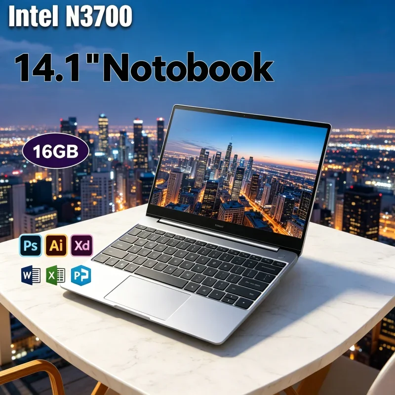 Multi-scene 14.1 Inch Light Laptop with Intel N3700 Processing Unit, 16GB/32GB RAM , Windows 11 for Office Work and Daily Life
Multi-scene 14.1 Inch Light Laptop with Intel N3700 Processing Unit, 16GB/32GB RAM , Windows 11 for Office Work and Daily Life