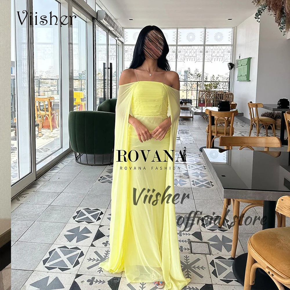 Yellow Chiffon Evening Dresses with Cape Pleats Strapless Arabian Dubai Formal Prom Dress Floor Length Evening Party Gowns
Yellow Chiffon Evening Dresses with Cape Pleats Strapless Arabian Dubai Formal Prom Dress Floor Length Evening Party Gowns