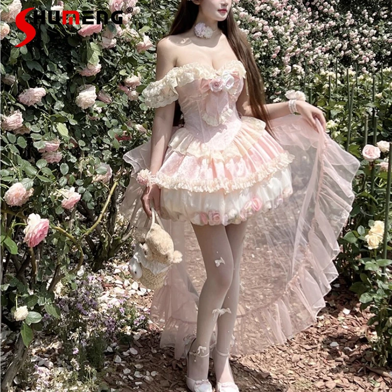 Rose Flower Fairy Spring Summer Romantic Sweatheart Neck Dresses Heavy Industry Pure Desire Soft Girl Vacation Bud Dress Ladies
Rose Flower Fairy Spring Summer Romantic Sweatheart Neck Dresses Heavy Industry Pure Desire Soft Girl Vacation Bud Dress Ladies