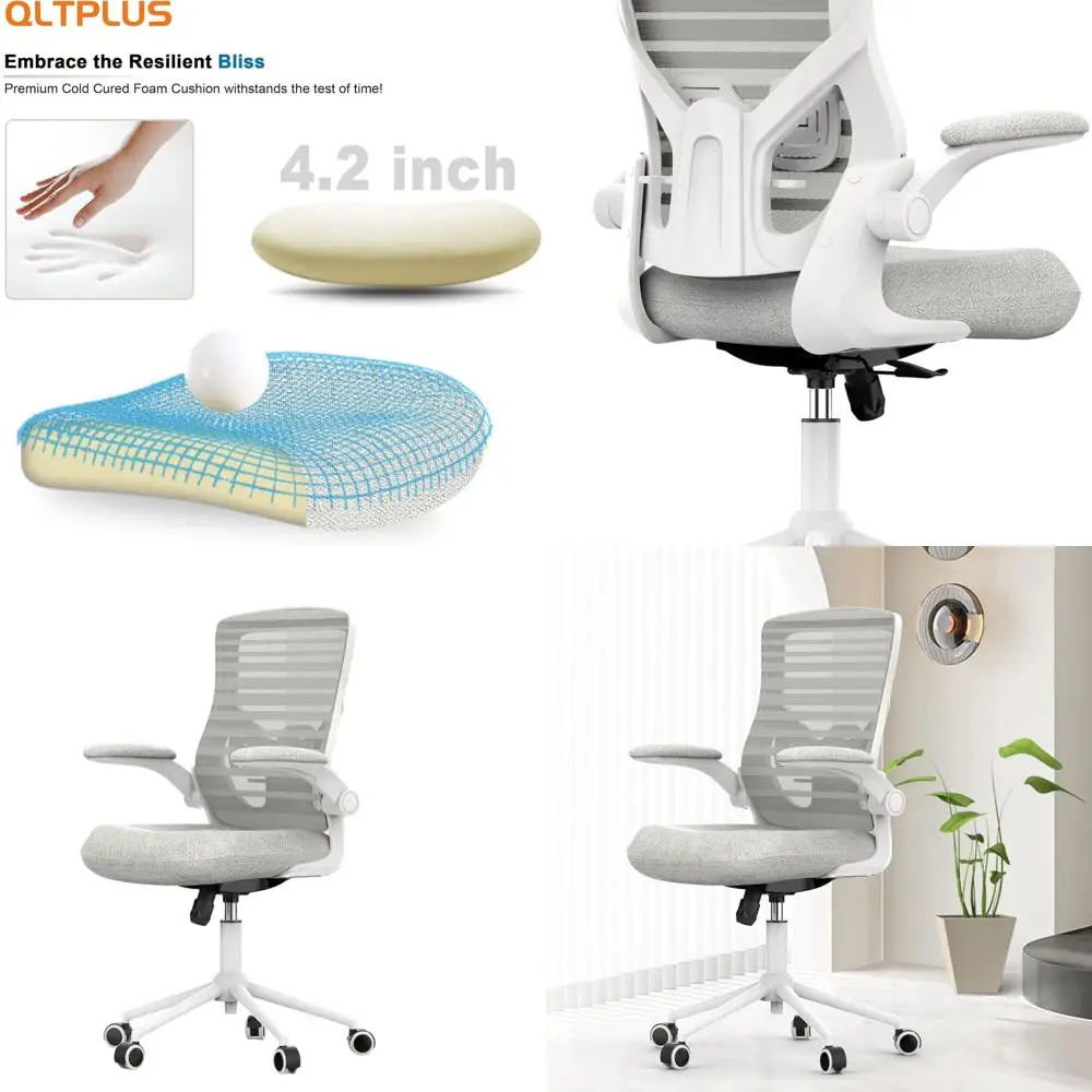 Ergonomic Chair with Memory Foam for Prolonged Sitting, Lower Back Support, and Padded Armrests in Light Gray
Ergonomic Chair with Memory Foam for Prolonged Sitting, Lower Back Support, and Padded Armrests in Light Gray