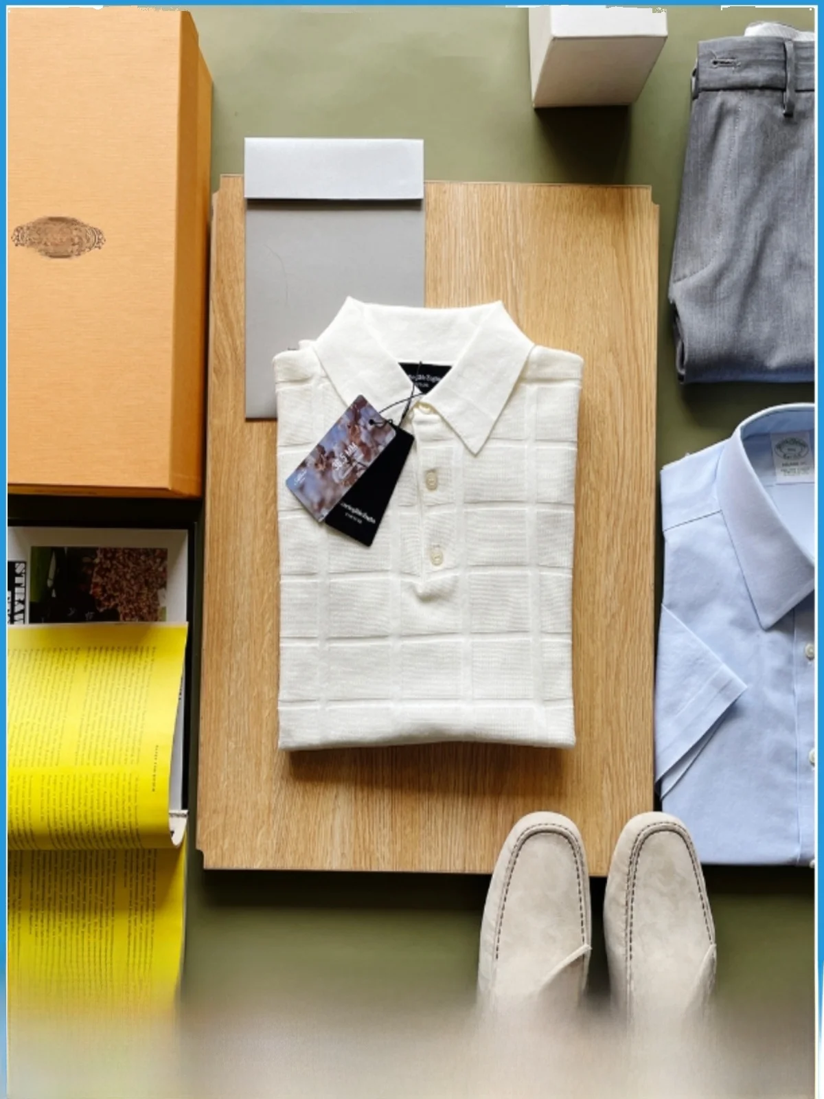 High-End Knitted ort-Sve irt for Men Casual Summer Busin Sle Pure Color round Ne Slim Fit Commute Wear
High-End Knitted ort-Sve irt for Men Casual Summer Busin Sle Pure Color round Ne Slim Fit Commute Wear