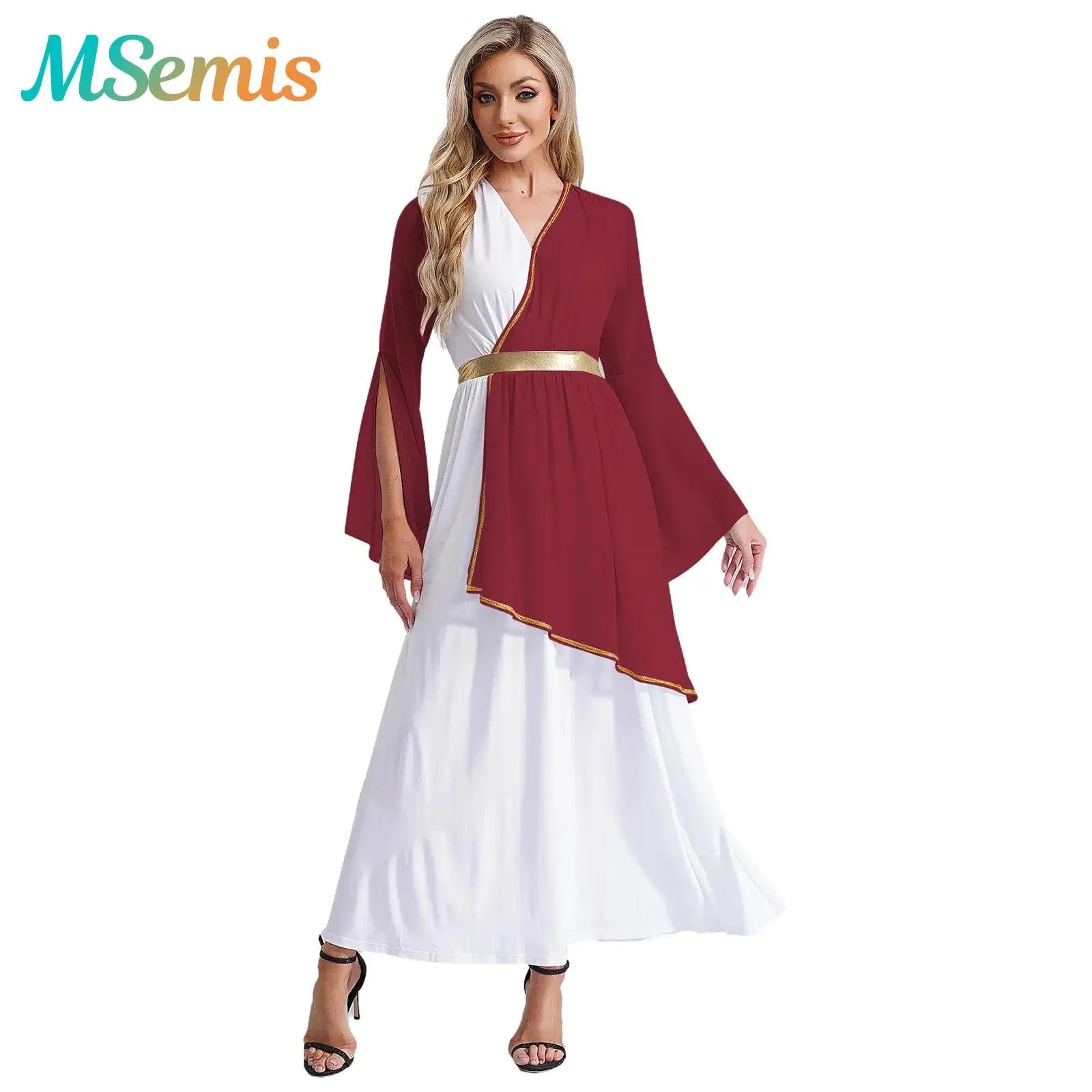 Womens Ancient Greek Costume Roman Queen Princess Cosplay Costume Ancient Toga Gown Tunic Dress Halloween Fancy Dress Up Outfits
Womens Ancient Greek Costume Roman Queen Princess Cosplay Costume Ancient Toga Gown Tunic Dress Halloween Fancy Dress Up Outfits
