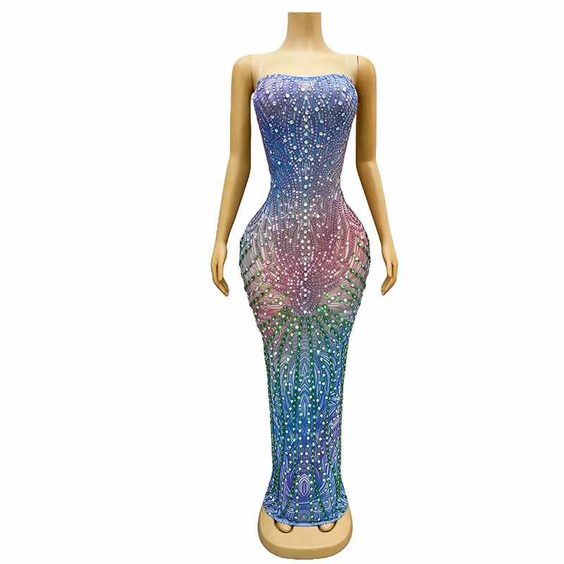 2025 Diamond Gradually Change Color Performance Clothes Nightclub Diamonds Slim Dress Company Annual Meeting Event Banquet Night 
2025 Diamond Gradually Change Color Performance Clothes Nightclub Diamonds Slim Dress Company Annual Meeting Event Banquet Night