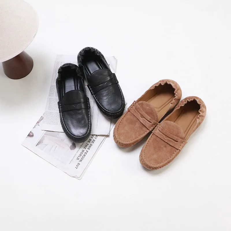 Женские туфли на плоской подошве Birkuir в стиле ретро, плиссированные топсайдеры из натуральной кожи, лоферы без шнуровки на мягкой подошве, роскошные туфли для ленивых, четыре сезона
Женские туфли на плоской подошве Birkuir в стиле ретро, плиссированные топсайдеры из натуральной кожи, лоферы без шнуровки на мягкой подошве, роскошные туфли для ленивых, четыре сезона