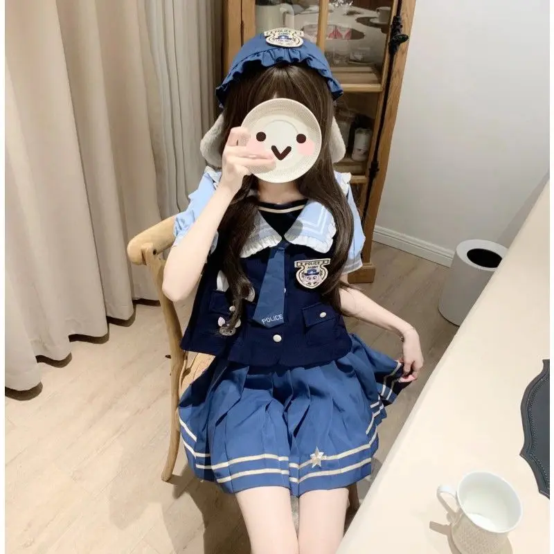 NONSAR Lolita Girly Jk Униформа Юбка Комплекты Симпатичная Цветочная Лоскутная Темно-Синяя Рубашка с Оборками Воротником Высокая Талия Мини Плиссированная Юбка
NONSAR Lolita Girly Jk Униформа Юбка Комплекты Симпатичная Цветочная Лоскутная Темно-Синяя Рубашка с Оборками Воротником Высокая Талия Мини Плиссированная Юбка