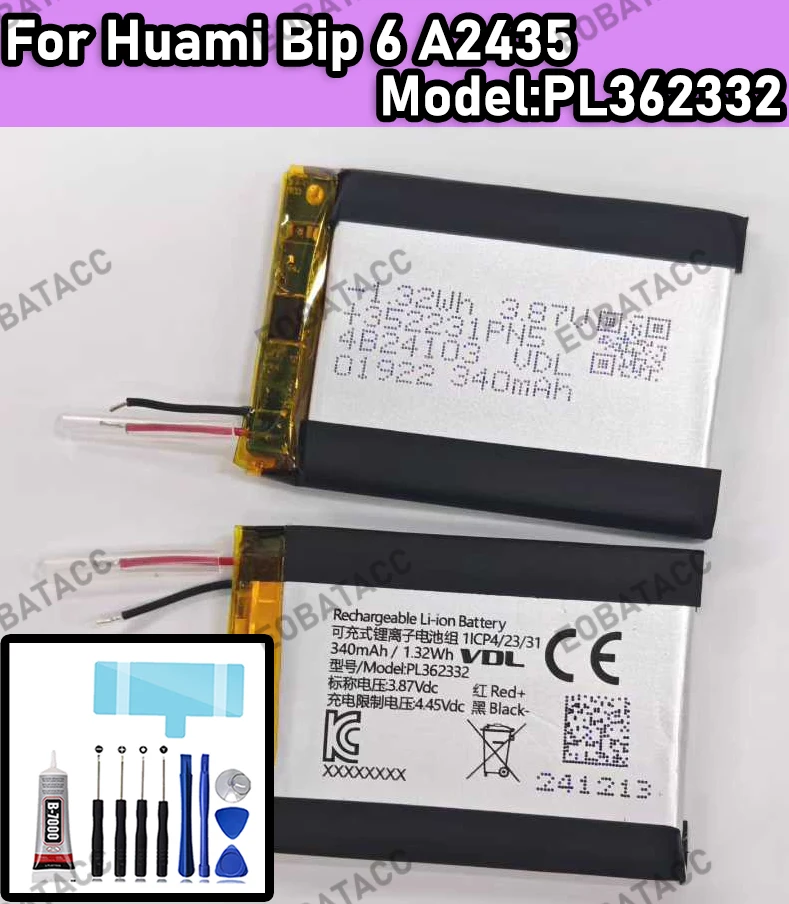 100% New Zero Cycle PL362332 BATTERY For Huami Bip 6 A2435 Batteria+Tools
100% New Zero Cycle PL362332 BATTERY For Huami Bip 6 A2435 Batteria+Tools