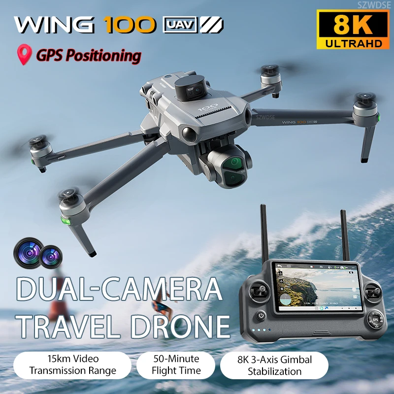 Wing 100 Touchscreen Drone Flight 8K Aerial Photography Auto Return Remote Control Dual GPS Positioning Obstacle Avoidance Uav
Wing 100 Touchscreen Drone Flight 8K Aerial Photography Auto Return Remote Control Dual GPS Positioning Obstacle Avoidance Uav 
