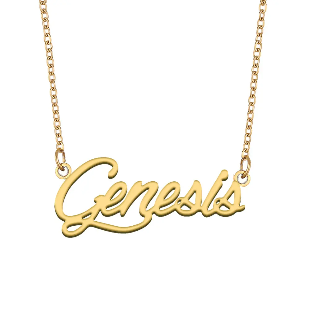 Genesis Name Necklace for Women Stainless Steel Jewelry Gold Color Nameplate Pendant Collares Para Mujer Letters Choker
Genesis Name Necklace for Women Stainless Steel Jewelry Gold Color Nameplate Pendant Collares Para Mujer Letters Choker