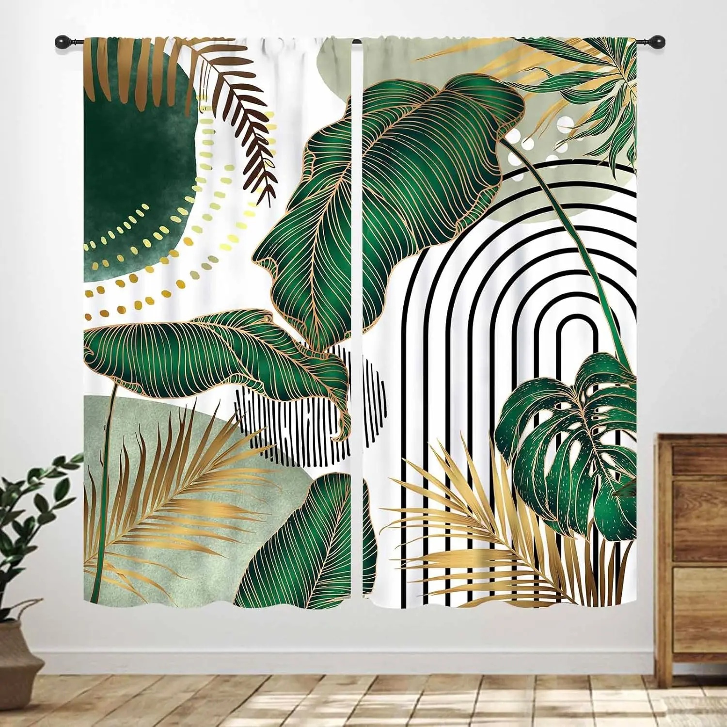 Green Boho Leaves Curtains,Modern Abstract Tropical Monstera Palm Leaf Mid Century Plant Minimalist SpringSummer Bedroom 2Panels
Green Boho Leaves Curtains,Modern Abstract Tropical Monstera Palm Leaf Mid Century Plant Minimalist SpringSummer Bedroom 2Panels