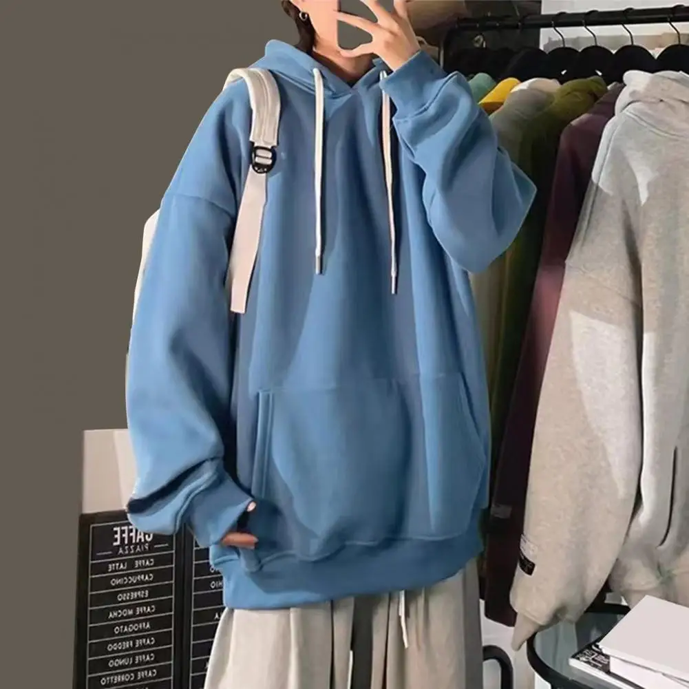Solid Color Hoodie Men's Fall Winter Hoodie With Big Front Pocket Drawstring Solid Color Long Sleeves Hooded Top For Sport Wear
Solid Color Hoodie Men's Fall Winter Hoodie With Big Front Pocket Drawstring Solid Color Long Sleeves Hooded Top For Sport Wear