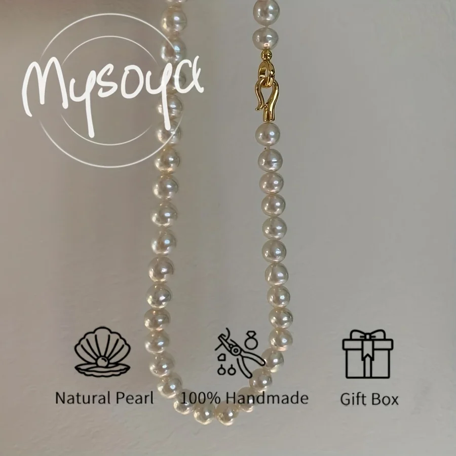 Ожерелье из пресноводного жемчуга Mysoya, жемчужины 8-10 мм, в подарочной коробке, подарок для него/нее на дни рождения, свадьбы и День святого Валентина
Ожерелье из пресноводного жемчуга Mysoya, жемчужины 8-10 мм, в подарочной коробке, подарок для него/нее на дни рождения, свадьбы и День святого Валентина