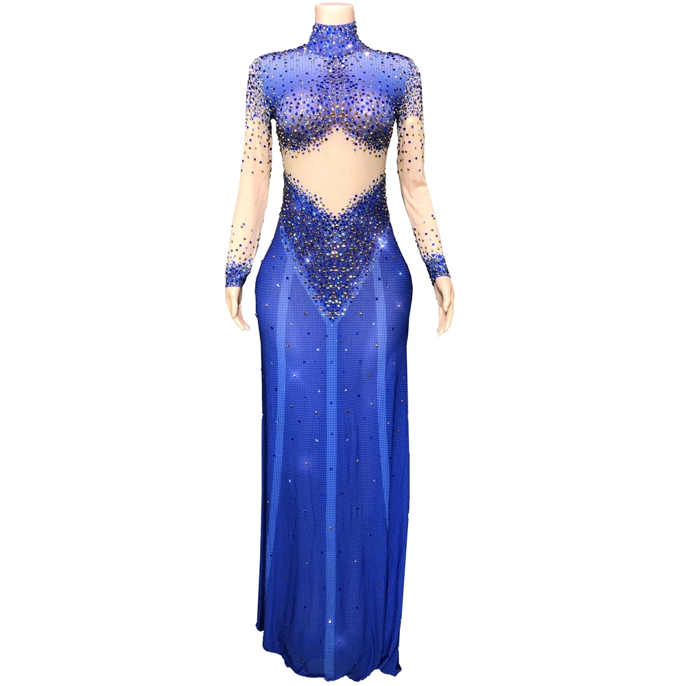 Sparkly Blue Rhinestones Backless Long Dress Fpr Women Sexy Celebrate Wedding Evening Gown Birthday Dress Photo Shoot Wear
Sparkly Blue Rhinestones Backless Long Dress Fpr Women Sexy Celebrate Wedding Evening Gown Birthday Dress Photo Shoot Wear