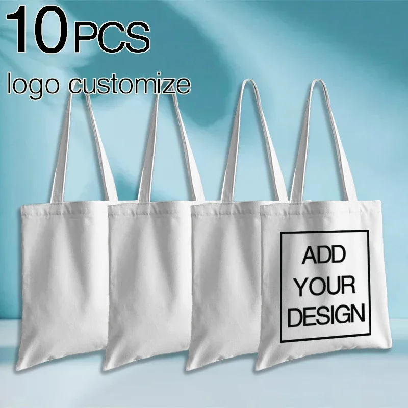 10PCS Women's Custom White Shopping Bag Casual Large-capacity Reusable Canvas Shoulder Bag Fashion All-match Tote Bag Luxury
10PCS Women's Custom White Shopping Bag Casual Large-capacity Reusable Canvas Shoulder Bag Fashion All-match Tote Bag Luxury