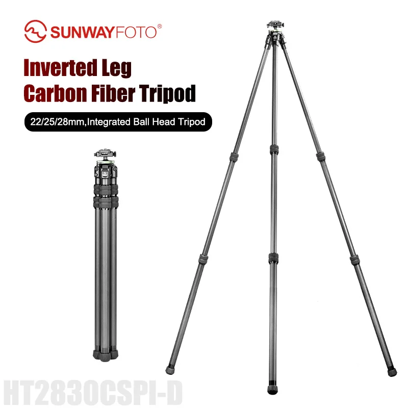 SUNWAYFOTO HT2830CSPI Штатив из углеродного волокна с перевернутой ногой и шаровой головкой, адаптерный зажим Arca-Swiss Picatinny Rail, высота 150 см
SUNWAYFOTO HT2830CSPI Штатив из углеродного волокна с перевернутой ногой и шаровой головкой, адаптерный зажим Arca-Swiss Picatinny Rail, высота 150 см