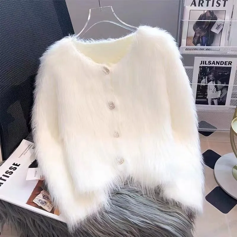 Women Autumn Winter Fashion Korean Button Solid Color O-neck Women Clothing All-match Fashionable Waterproof Mink Loose Cardigan
Women Autumn Winter Fashion Korean Button Solid Color O-neck Women Clothing All-match Fashionable Waterproof Mink Loose Cardigan