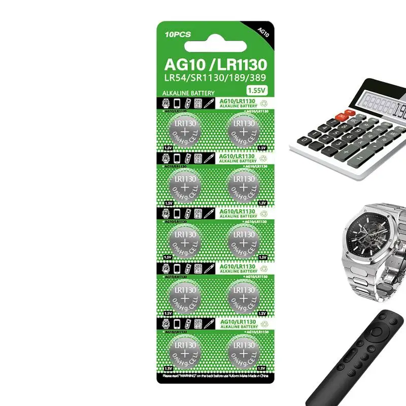 For AG10/LR1130 Cell Battery Set LR1130 Anti-creeping Button Battery 10X Portable Watch Cell Small Electronic Device Supplies
For AG10/LR1130 Cell Battery Set LR1130 Anti-creeping Button Battery 10X Portable Watch Cell Small Electronic Device Supplies