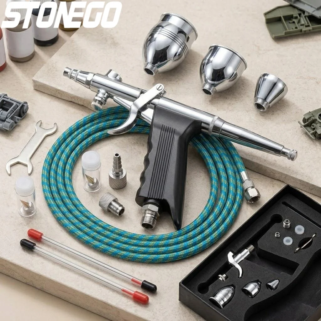 Airbrush Kit Double Action Trigger Gun 03 05 08mm Needles 2 5 13cc Paint Cups Nails Cake Tattoo Art
Airbrush Kit Double Action Trigger Gun 03 05 08mm Needles 2 5 13cc Paint Cups Nails Cake Tattoo Art