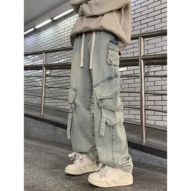 Джинсы-карго GIOIOMen, свободные прямые мужские джинсы с широкими штанинами и завязками на талии в американском стиле High Street
Джинсы-карго GIOIOMen, свободные прямые мужские джинсы с широкими штанинами и завязками на талии в американском стиле High Street