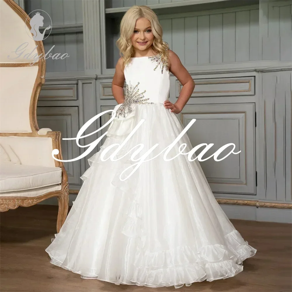 Luxury Crystals O Neck Pleat Luxury Wedding Flower Girl Dress Sleeveless A Line Floor Length First Communion Dress Customized
Luxury Crystals O Neck Pleat Luxury Wedding Flower Girl Dress Sleeveless A Line Floor Length First Communion Dress Customized