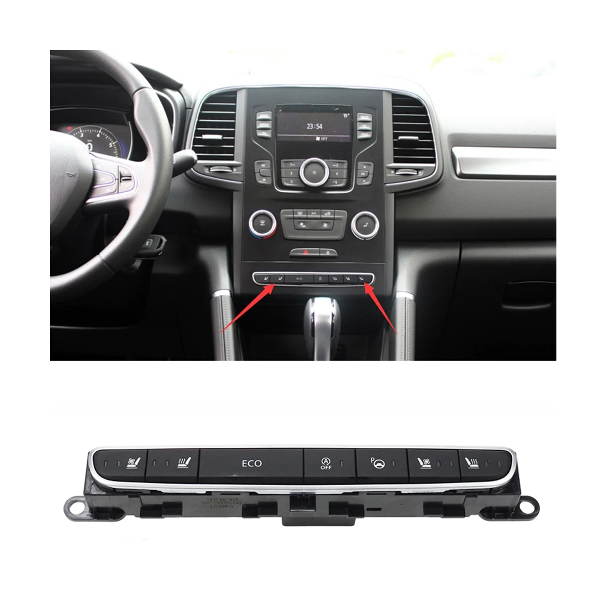 For Renault Espace Koleos Megane Instrument Panel Multifunction Key Seat Heating Switch ECO Start Stop Switch 283E86792R
For Renault Espace Koleos Megane Instrument Panel Multifunction Key Seat Heating Switch ECO Start Stop Switch 283E86792R