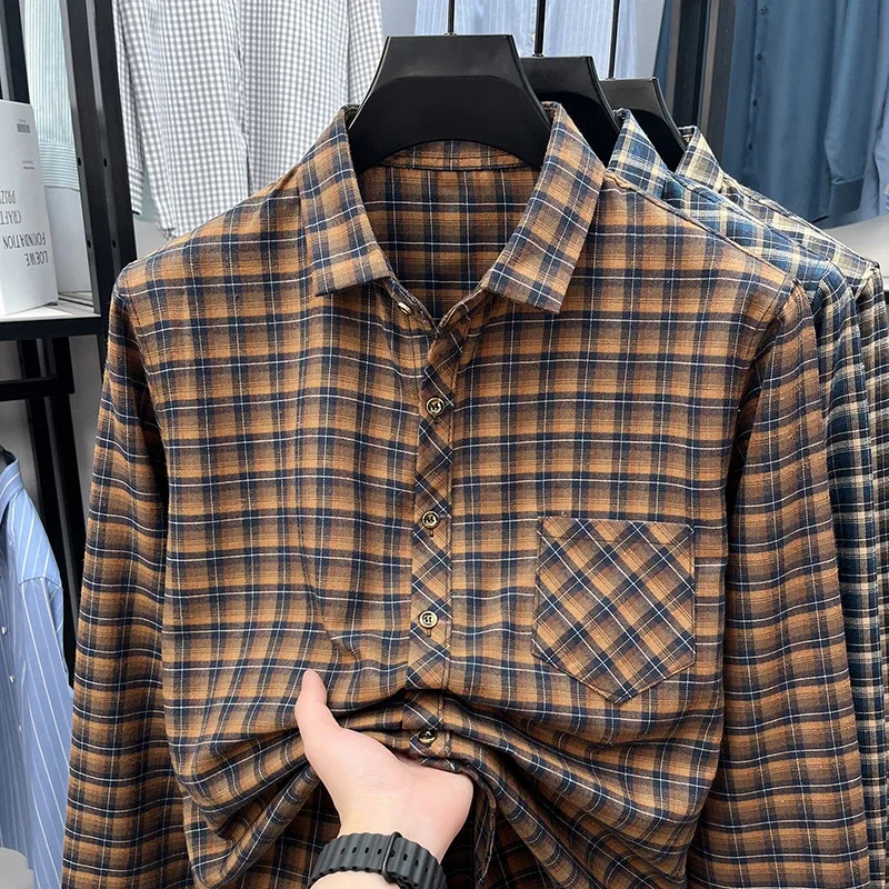 Men's Soft Plaid Shirt Long Sleeve Lapel Collar Single Pocket Breathable Comfortable Casual Business Daily Wear
Men's Soft Plaid Shirt Long Sleeve Lapel Collar Single Pocket Breathable Comfortable Casual Business Daily Wear