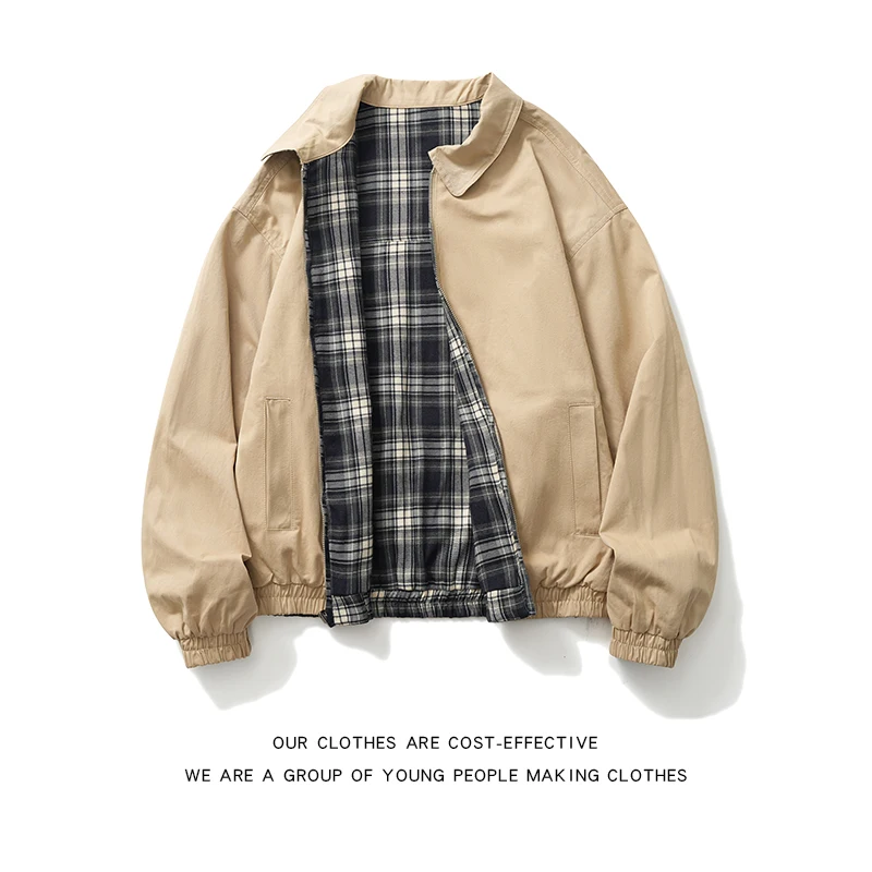 Japanese Sle Plaid Workwear Jaet Men's Flip Collar Trendy American High Street Double-Sided Wear Couple Casual Jaet Top
Japanese Sle Plaid Workwear Jaet Men's Flip Collar Trendy American High Street Double-Sided Wear Couple Casual Jaet Top