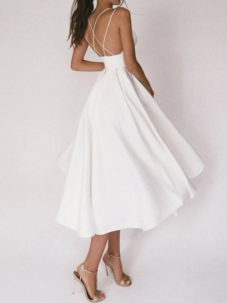 SKMY 2025 Spring And Summer New Women Clothing Solid Color Spaghetti Strap Fashion Sexy Bandage Open Back A-Line Midi Dresses
SKMY 2025 Spring And Summer New Women Clothing Solid Color Spaghetti Strap Fashion Sexy Bandage Open Back A-Line Midi Dresses
