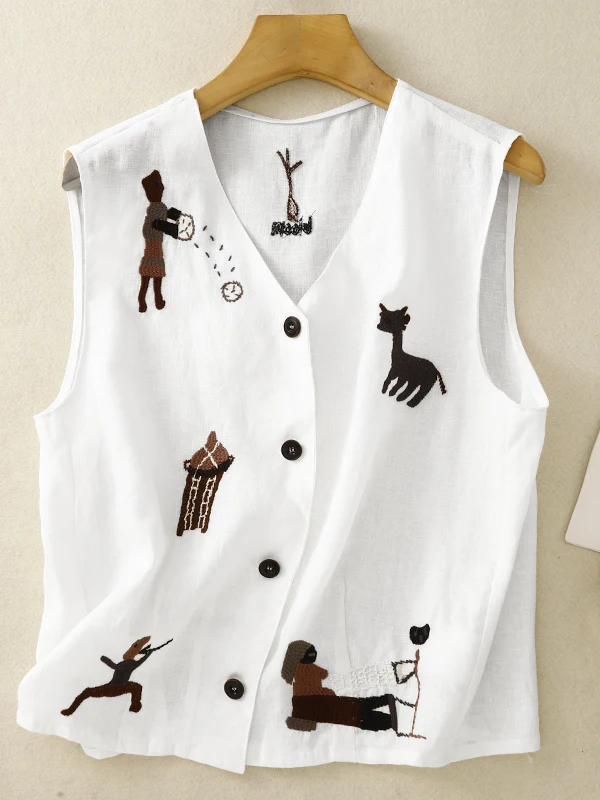 Легкий хлопковый льняной жилет с вышивкой V-Ne, женский летний кардиган с тяжелой вышивкой, топ-джатер
Легкий хлопковый льняной жилет с вышивкой V-Ne, женский летний кардиган с тяжелой вышивкой, топ-джатер