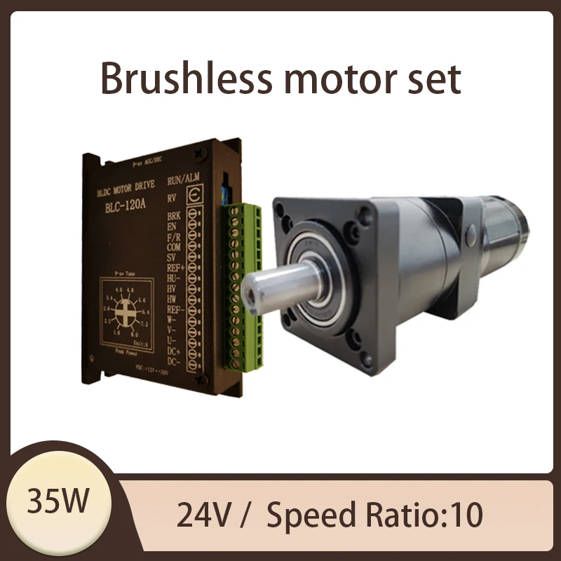 24V 35W Low Speed Brushless Motor with Driver 57mm Brushless Motor Reduction Ratio 10 Planetary Gearbox Reducer Kits
24V 35W Low Speed Brushless Motor with Driver 57mm Brushless Motor Reduction Ratio 10 Planetary Gearbox Reducer Kits