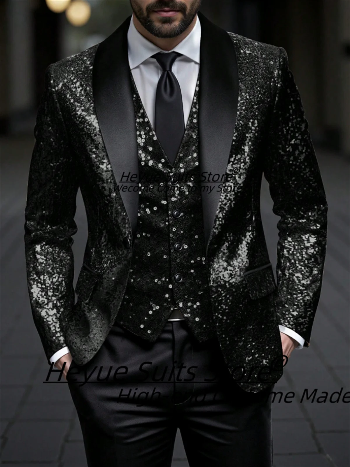 Великолепные красивые черные мужские костюмы с блестками по индивидуальному заказу, облегающие шаль с лацканами, свадебные смокинги для жениха, мужские пиджаки для выпускного вечера, Ropa Hombre
Великолепные красивые черные мужские костюмы с блестками по индивидуальному заказу, облегающие шаль с лацканами, свадебные смокинги для жениха, мужские пиджаки для выпускного вечера, Ropa Hombre
