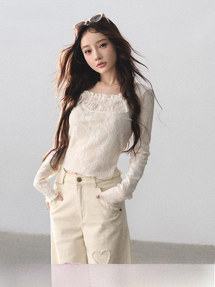 Sweet Girl Feel Lace Top And Jeans Set French Style Slim Fit Cotton Knot Long Sleeve Short Length Knitted Knitwear
Sweet Girl Feel Lace Top And Jeans Set French Style Slim Fit Cotton Knot Long Sleeve Short Length Knitted Knitwear