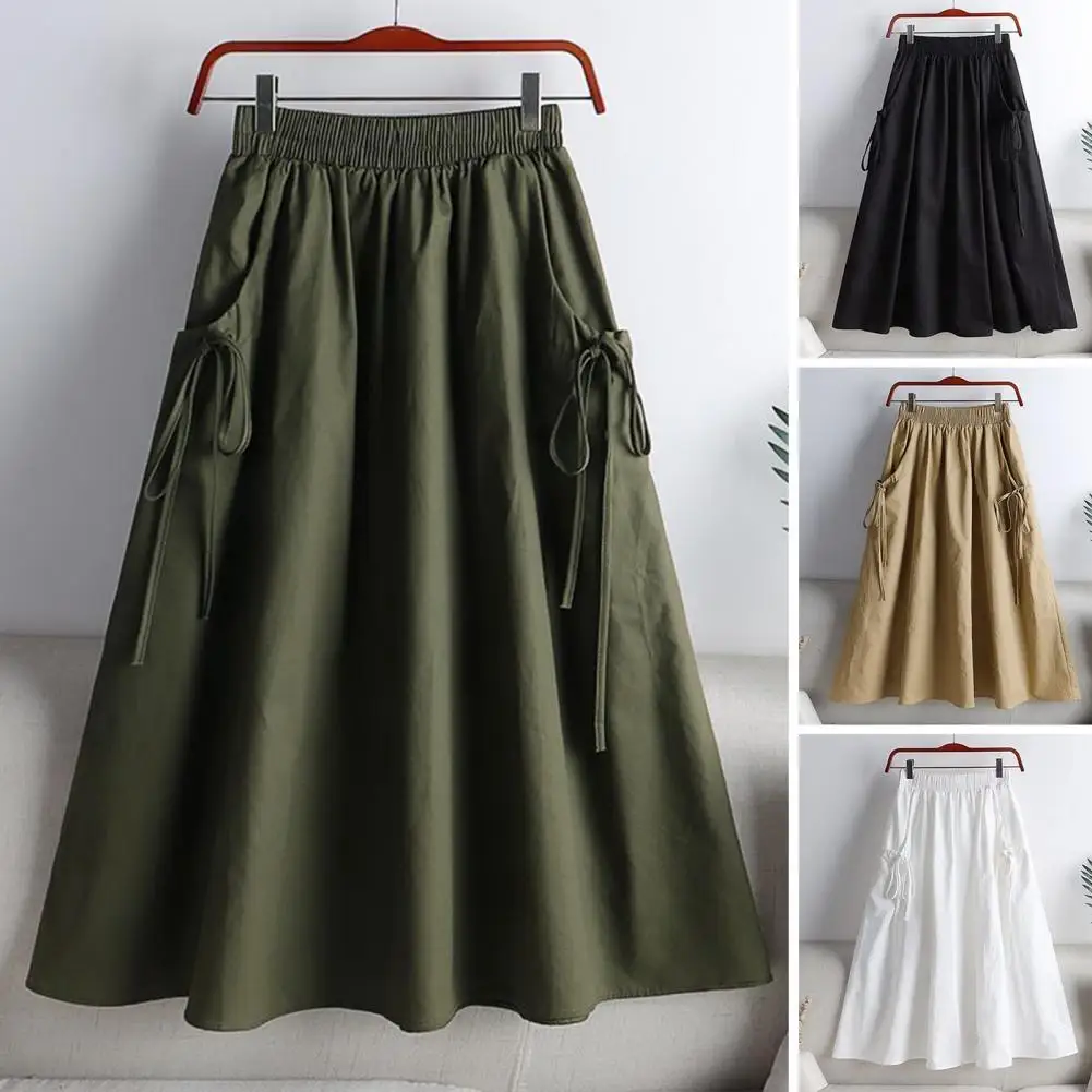 Solid Elastic Waist Drawstring Skirt Women Spring Summer Streetwear Thin All-Match A-Line Skirts Woman Lazy Style Loose Skirt
Solid Elastic Waist Drawstring Skirt Women Spring Summer Streetwear Thin All-Match A-Line Skirts Woman Lazy Style Loose Skirt