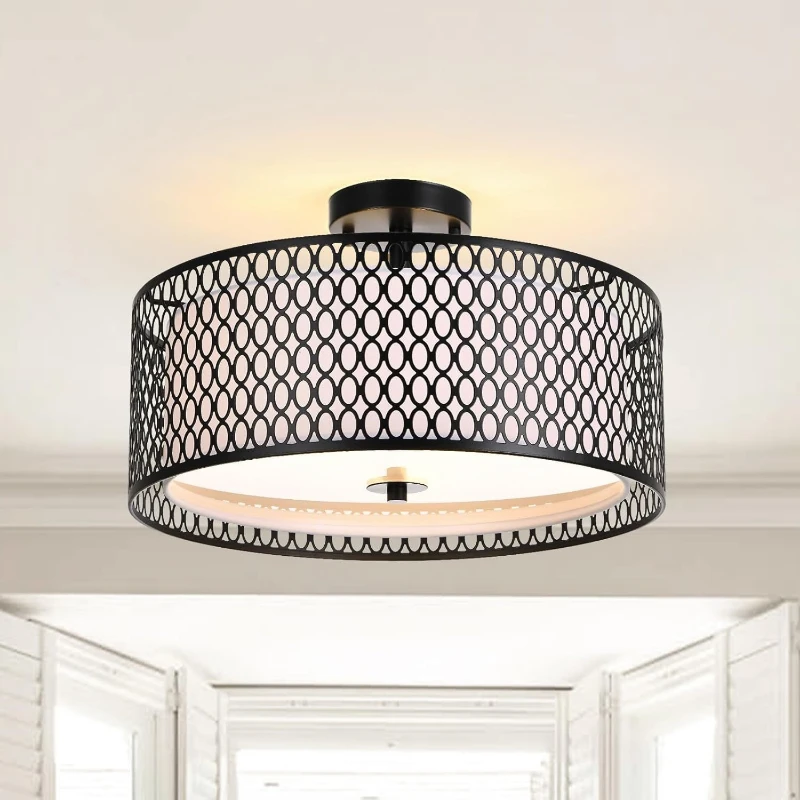Ceiling light black iron mesh round bedroom living room kitchen corridor entrance foyer light
Ceiling light black iron mesh round bedroom living room kitchen corridor entrance foyer light