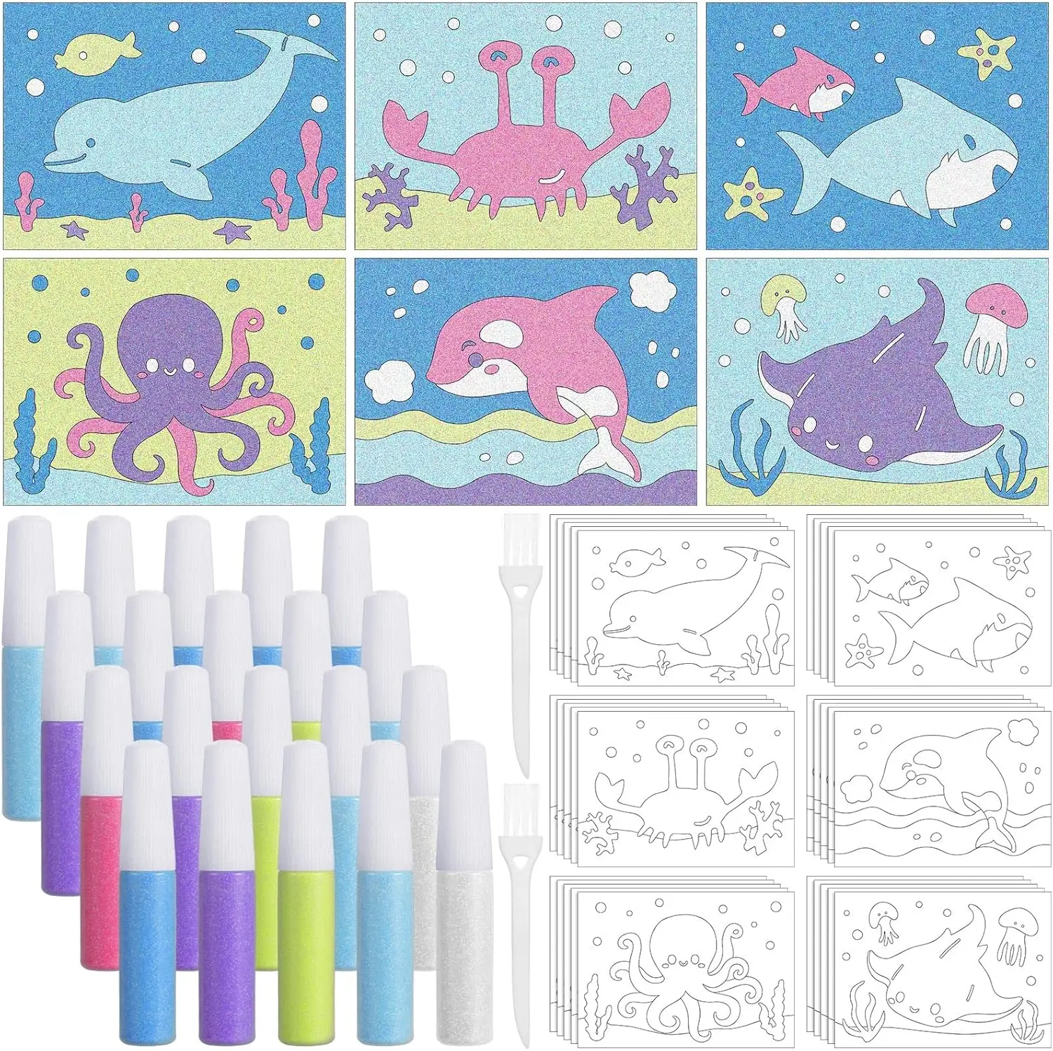 30 Ocean Animal Sand Art Kits for DIY Craft Painting, Educational Activity for Kids
30 Ocean Animal Sand Art Kits for DIY Craft Painting, Educational Activity for Kids