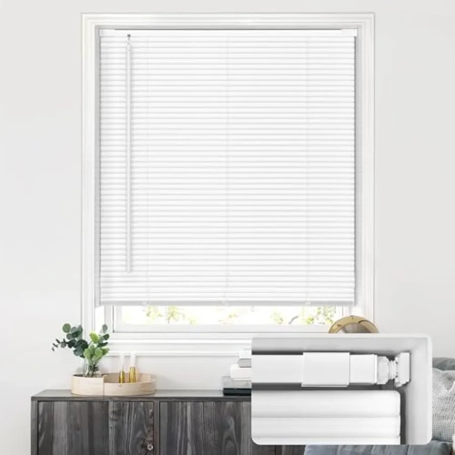 No Drill Blinds for Indoor Windows, Cordless 1" Vinyl Mini Blinds, Privacy S-Curve Blinds for Windows, Room Darkening Horizonta
No Drill Blinds for Indoor Windows, Cordless 1" Vinyl Mini Blinds, Privacy S-Curve Blinds for Windows, Room Darkening Horizonta